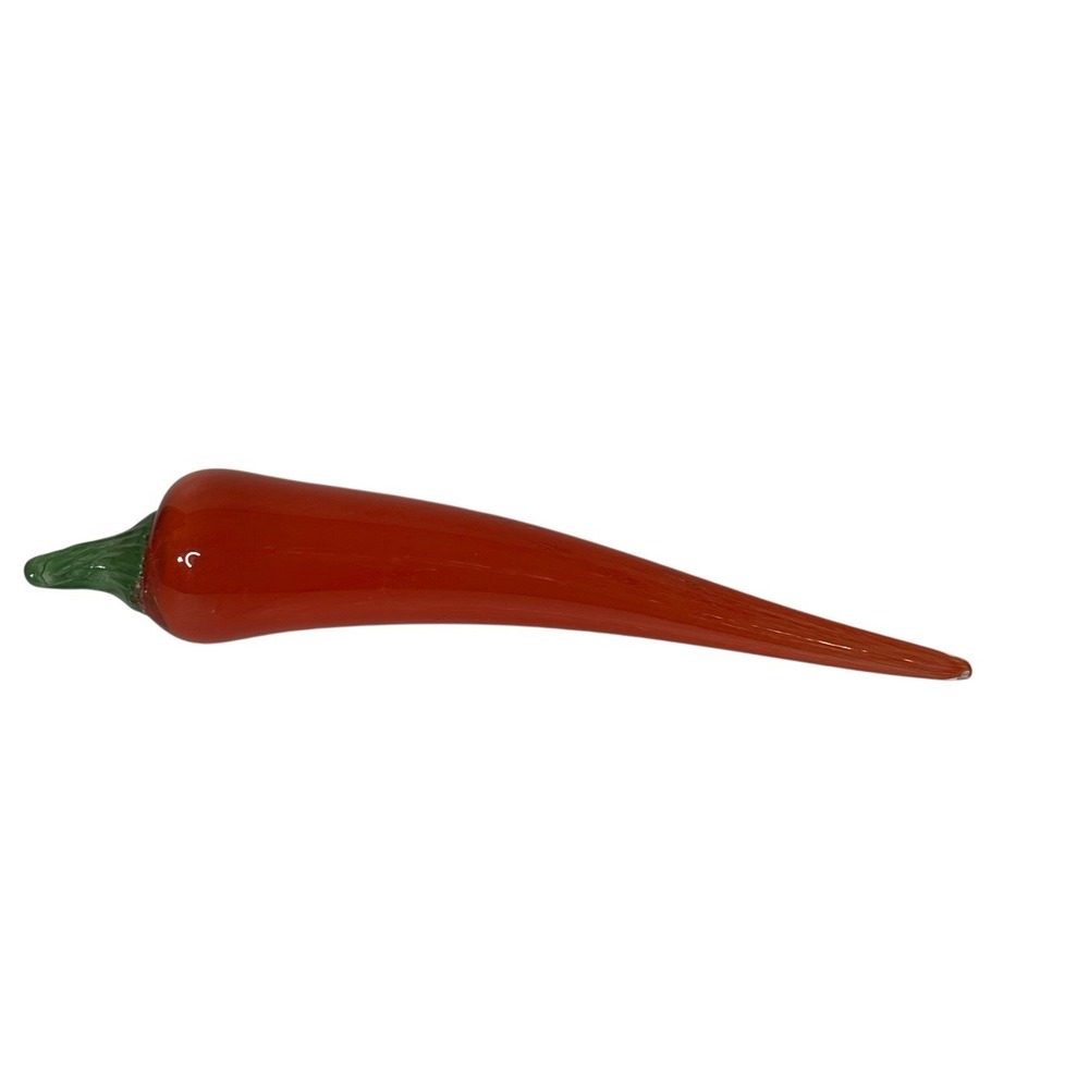 Blown Glass Red Chili Pepper‎ Decorative Vegetable 7 7/8" Tall